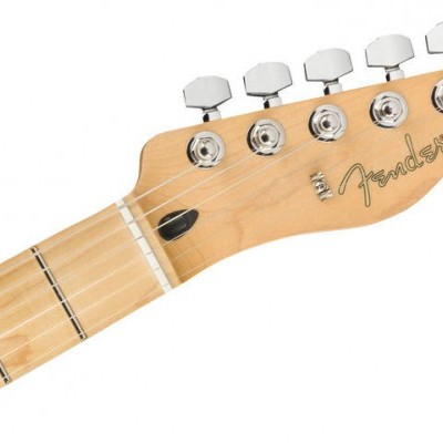 Cabeça de guitarra elétrica Fender Telecaster em madeira clara com seis tarraxas cromadas