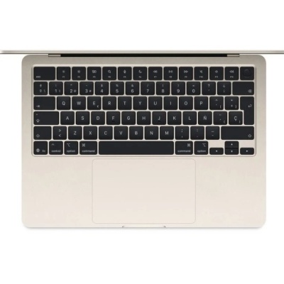 Teclado de portátil macOS dourado com teclas pretas e botão Touch ID