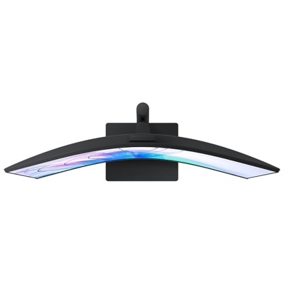 Monitor curvo preto com iluminação RGB