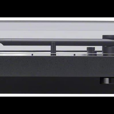 Giradiscos preto com tampa transparente