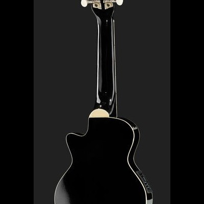 Guitarra elétrica preta vista de trás