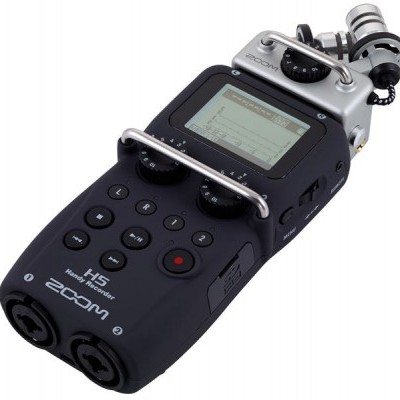 Gravador portátil zoom H5 preto com visor e microfone