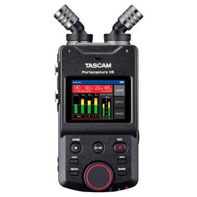 Gravador de áudio portátil TASCAM Portacapture X6 com ecrã e botões