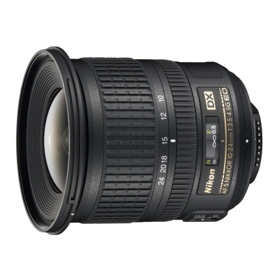Objetiva Nikon AF-S NIKKOR 10-24mm 1:3.5-4.5G ED DX preta com anel de zoom