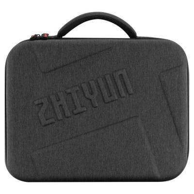 Mala rígida preta com alça e texto ZHIYUN