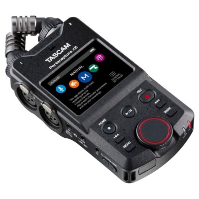 Gravador portátil TASCAM Portacapture X8 preto com ecrã colorido e botões