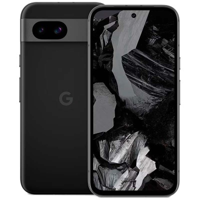 Smartphone Google Pixel preto com ecrã frontal e câmara traseira dupla.