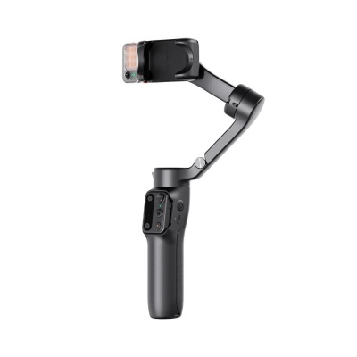 Gimbal estabilizador de câmara preto com suporte para smartphone