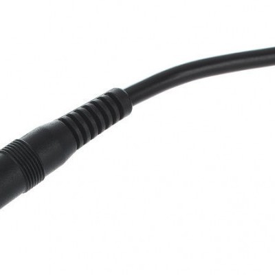 Cabo de áudio com ficha de 3,5 mm preto com ponta dourada