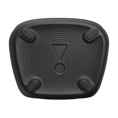 Base preta com textura circular e suportes de borracha