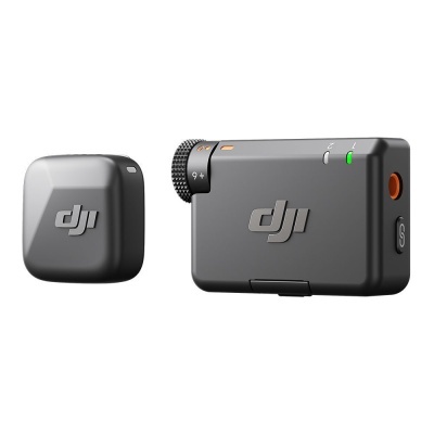 Câmara DJI cinza escuro com tampa protectora e logótipos DJI