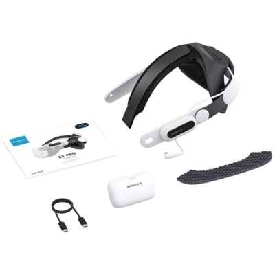 Dispositivo vestível branco e preto com acessórios e manual DKOFF RS PRO