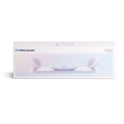 Caixa branca do produto Meta Quest com imagem dos óculos