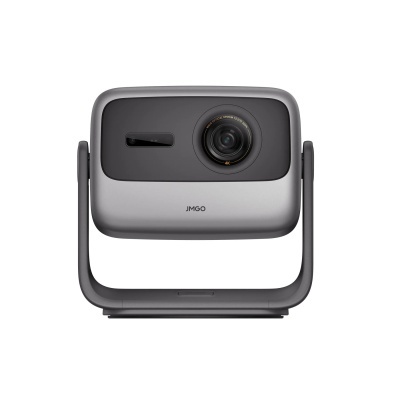 Projetor JMGO cinza e preto com lente frontal