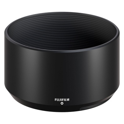 Penteia de lente preta Fujifilm com texto branco