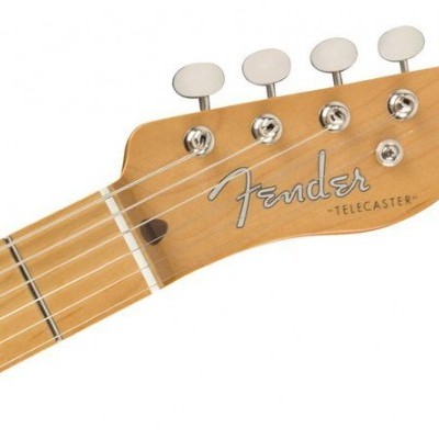 Cabeça de guitarra Fender Telecaster em madeira clara com cravelhas cromadas