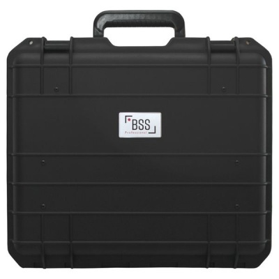 Mala rígida preta com etiqueta BSS Professional