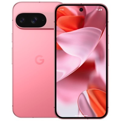 Telemóvel Google Pixel 7 rosa com câmara dupla preta e ecrã colorido frontal