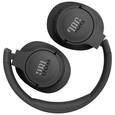 Auriculares sem fios JBL pretos dobráveis com logótipos