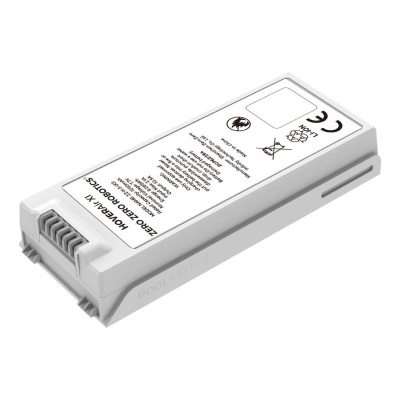 Bateria recarregável branca para robô ZEBOT Z500 com texto e símbolos