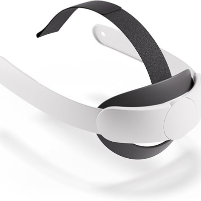 Headset VR branco com acolchoamento preto