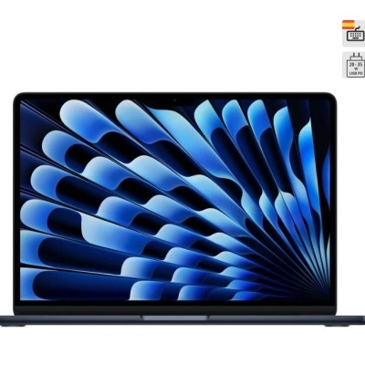 Computador portátil cinza escuro com ecrã azul e preto abstrato