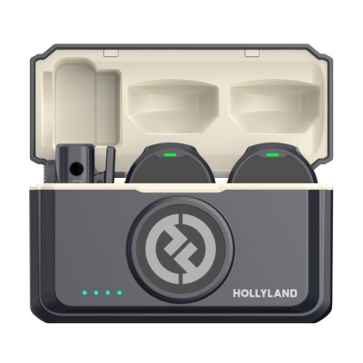 Estojo de carregamento HOLLYLAND com dispositivos eletrônicos pequenos dentro