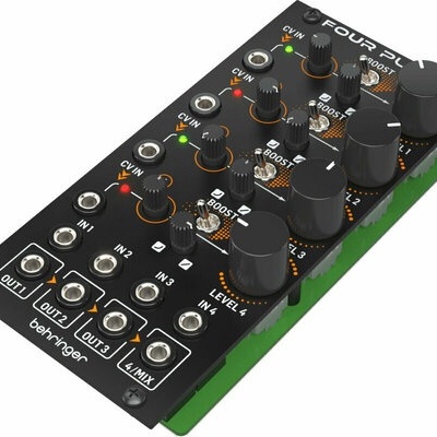 Módulo de áudio Behringer Four Plug com botões e entradas de áudio