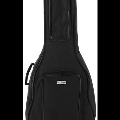 Capa preta para guitarra com bolsos dianteiros e pega lateral