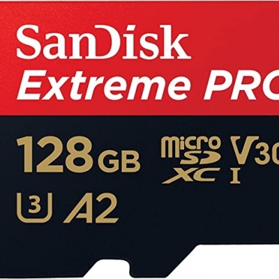Cartão microSD SanDisk Extreme PRO 128 GB preto e vermelho