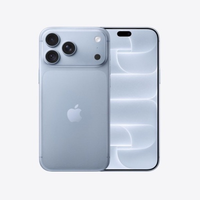 Smartphone Apple iPhone azul claro vista frontal e traseira
