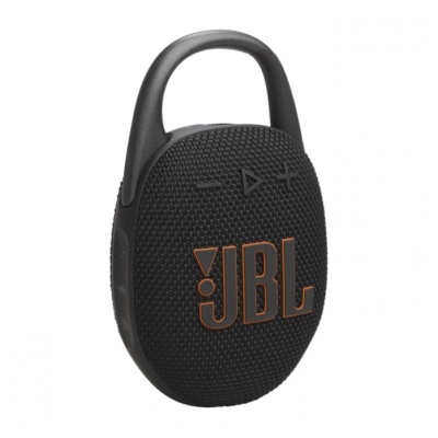 Coluna portátil JBL preta com alça e botões de controlo