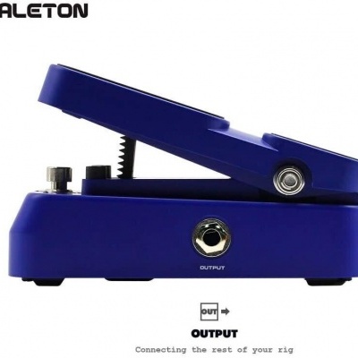 Pedal de efeito azul VALETON com conector de saída e botão metálico