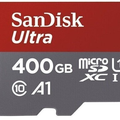 Cartão microSDXC SanDisk Ultra 400GB vermelho e cinza