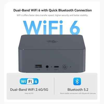 Dispositivo eletrónico cinzento para WiFi 6 e Bluetooth 5.2