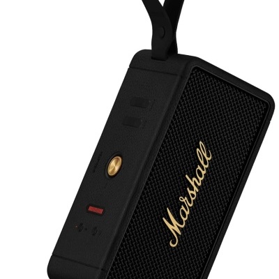 Coluna portátil Bluetooth preta Marshall com alça de transporte