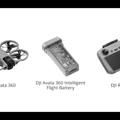 Drone DJI Avata 360, bateria inteligente DJI Avata 360 e comando DJI RC 2
