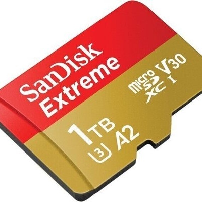 Cartão microSD SanDisk Extreme 1TB vermelho e dourado