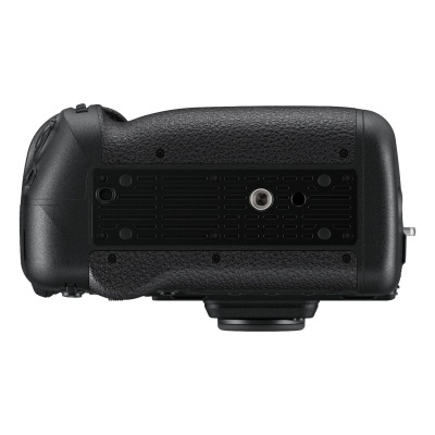 Base preta de câmara fotográfica com textura e rosca metálica