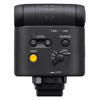 Dispositivo eletrônico preto com botões e seletor rotativo