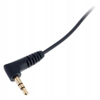 Cabo com ficha jack de 3,5 mm em ângulo de 90 graus, plugue dourado