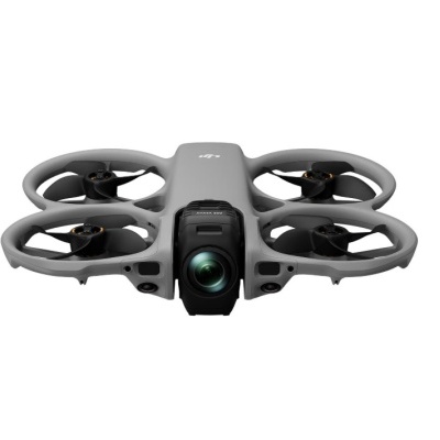 Drone DJI cinzento com quatro hélices e câmara frontal