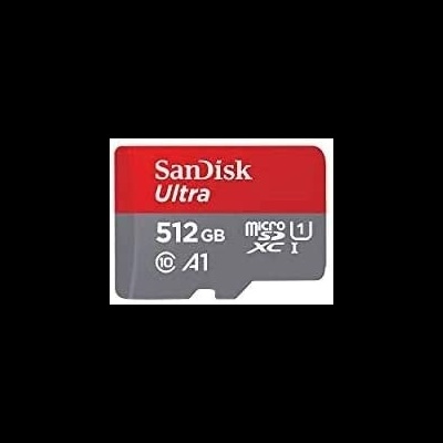 Cartão de memória SanDisk Ultra microSDXC 512 GB vermelho e cinza