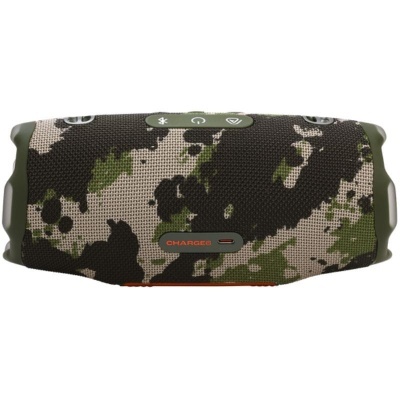 Coluna portátil Bluetooth com padrão camuflado e botões táteis