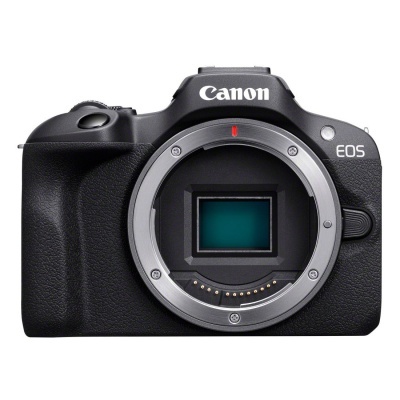 Câmara Canon EOS preta sem lente mostra corpo frontal com sensor visível