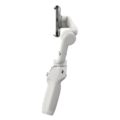 Suporte giratório branco para smartphone com braço articulado