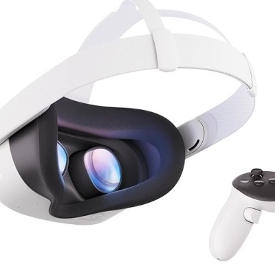 Óculos de realidade virtual branco com comando