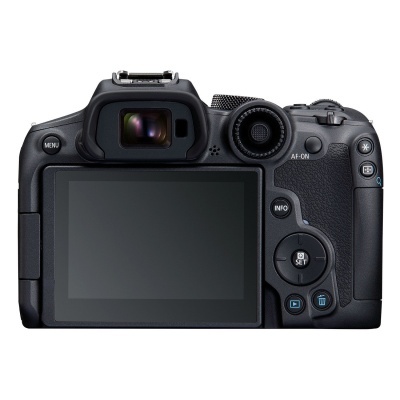 máquina fotográfica digital DSLR preta vista de trás