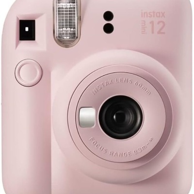 Câmara instantânea rosa claro Fujifilm instax mini 12 com lente de 60mm