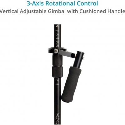 Gimbal vertical ajustável preto com punho almofadado